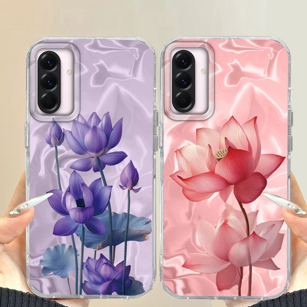 INS Lotus Floral Bunte Luxus Telefon Fall Für Samsung Galaxy A56 A55 A16 A07 A17 A26 A54 A15 A13 A36 A25 A35 A14 A34 A12 Abdeckung