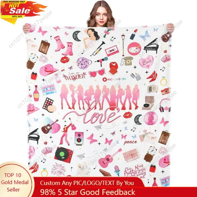 

Buryeah Singer Throw Blanket Coquette Throw Blanket for Pink Bow Party Decorations Music Party Music Lover Custom Blankets