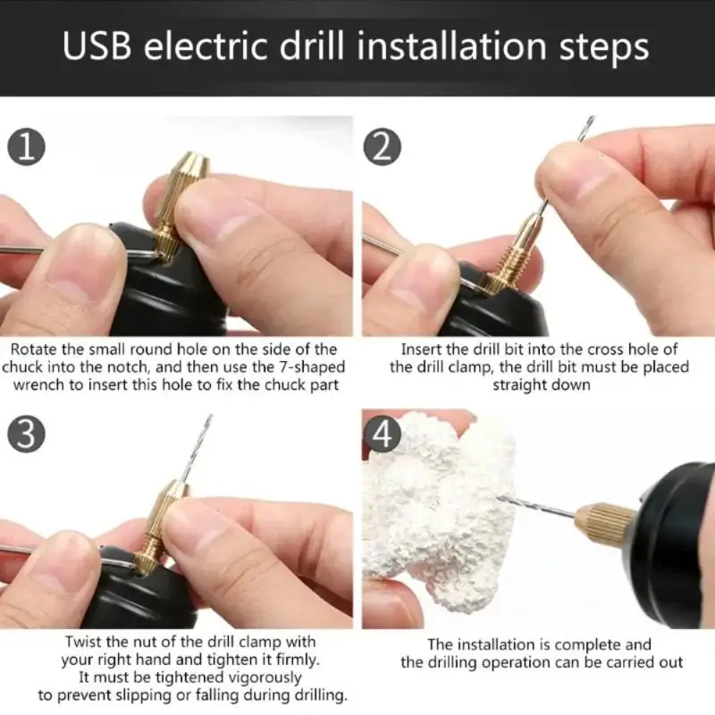 Mini Electric Drill DIY Electric USB Electric Drill Tools For Engraving Carving Polishing Precision Jewelry Wood Crafting