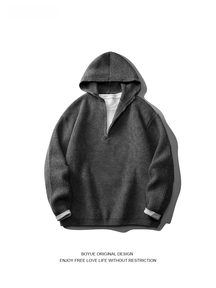 

Boyue Oversize Hoodie f Zip Sweatirt Men's Women's Lazy Sle Knitted Sweater Casual Winter Long Sve Color