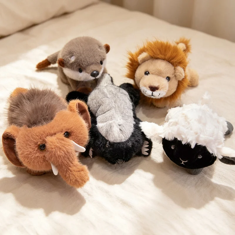 Kawaii Furry Lion Plush Doll Soft Fluffy Wild Animal Stuffed Toy Multi Styles Forest Animal Ornament Children Holiday Present