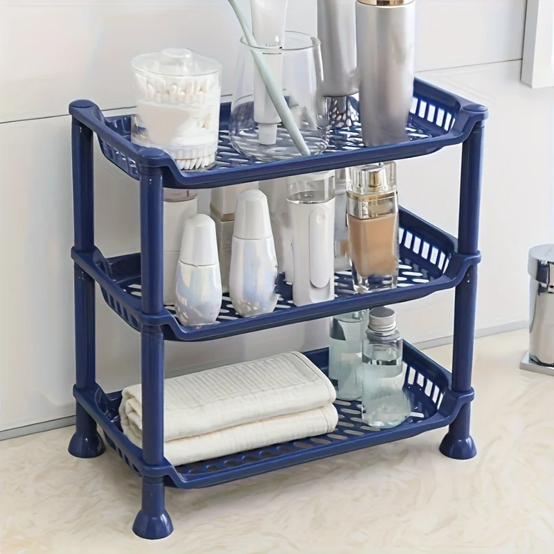 One 3-story Bathroom Storage Rack with Multifunctional Display Rack Suitable for Hotel Multi-level Countertops To Save Space