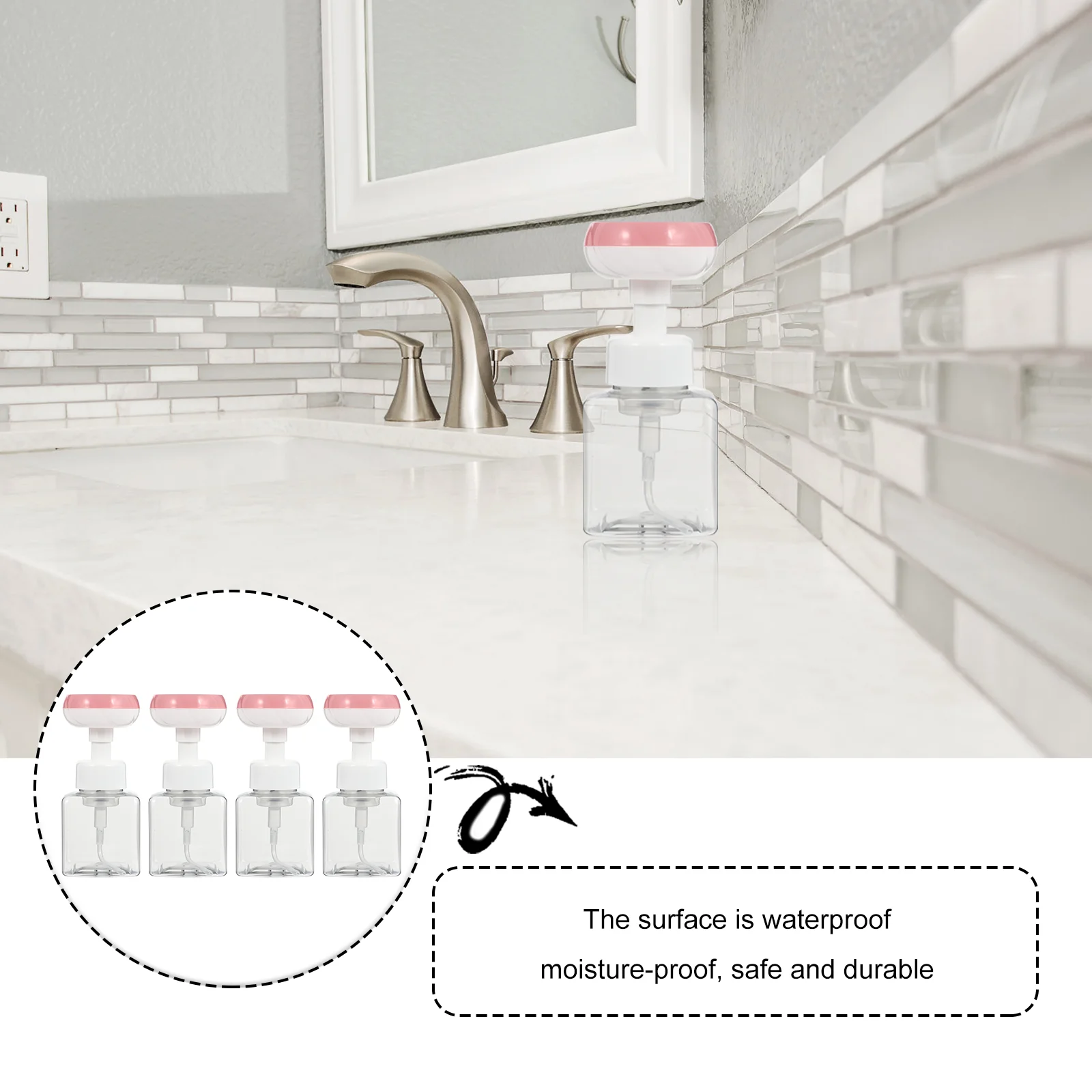 

4pcs Flower-Shaped Foaming Bottles High-Quality Plastic Large Capacity Portable Sub-packaging Dispenser Safe Durable Waterproof