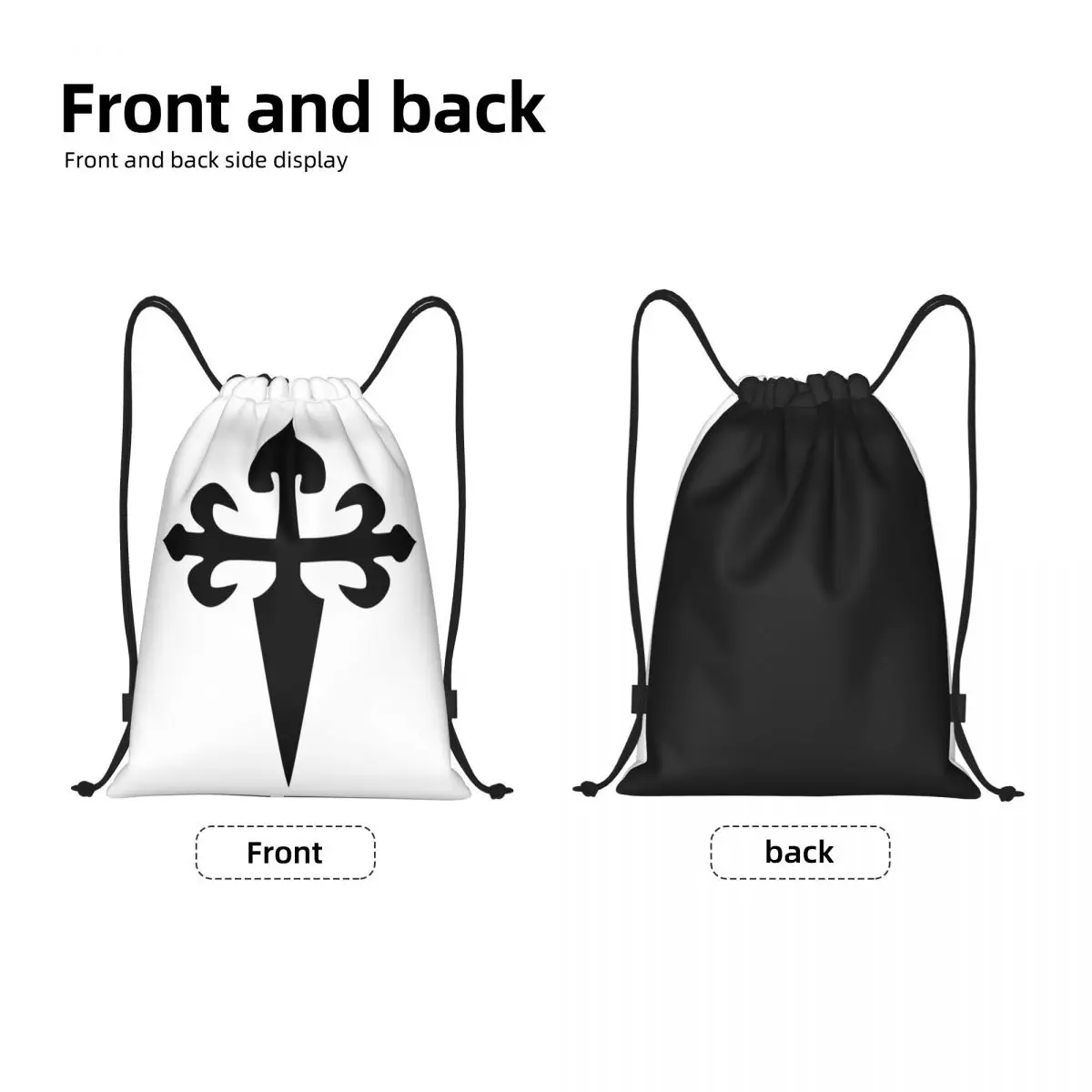 Custom Camino De Santiago Drawstring Bag for Training Yoga Backpacks Men Women Cross Of Saint Christian Sports Gym Sackpack