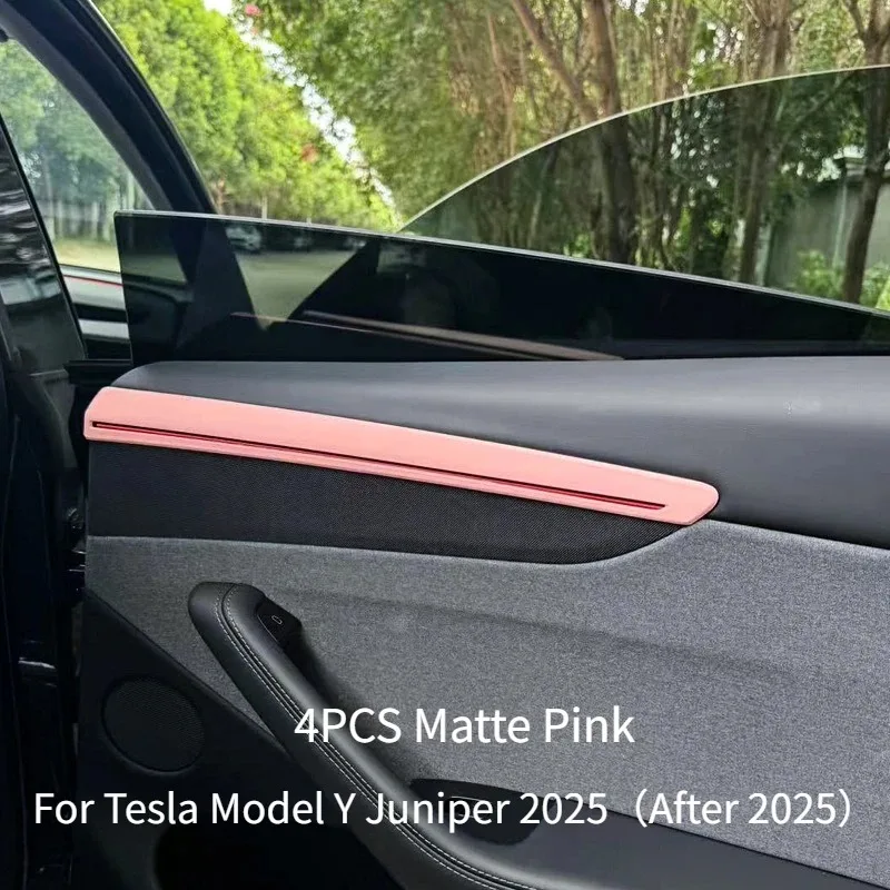 Interior Door Panel Molding Trim For Tesla Mode Y Juniper 2025 2026 Accessory 4PCS Car Door Side Decorative Strip Sticker Cover - view 6