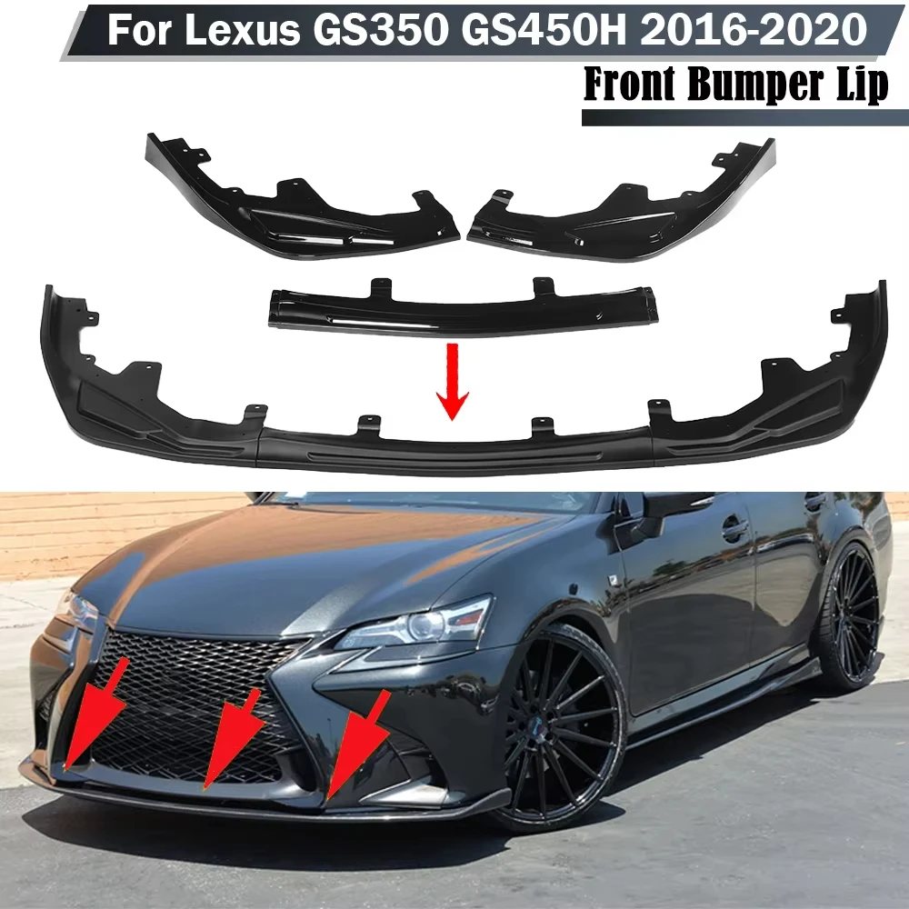 For Lexus GS GS350 GS450H 2016 2017 2018 2019 2020 Car Front Bumper Splitter Lip Diffuser Protector Body Kit Front Spoiler Cover