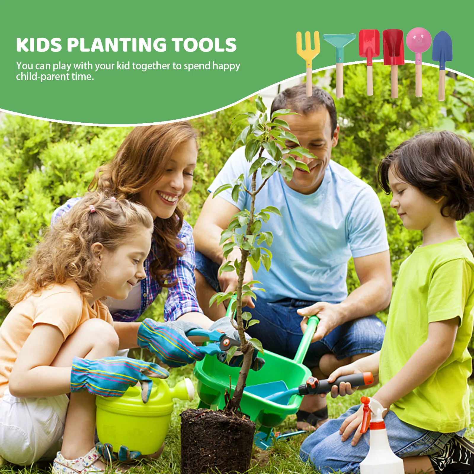 

1Set Children Planting Tools Set Ergonomic Hand Shovel Lightweight Mini Garden Rake Transplanting Accessories Gardening Shovel