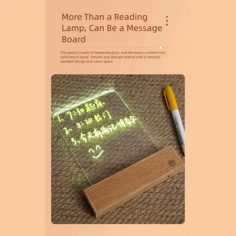 Beech Reading Lamp With 3 Adjustable Brightness Levels And Long Lasting 1200mAh Battery For Home And Office Use M4YD