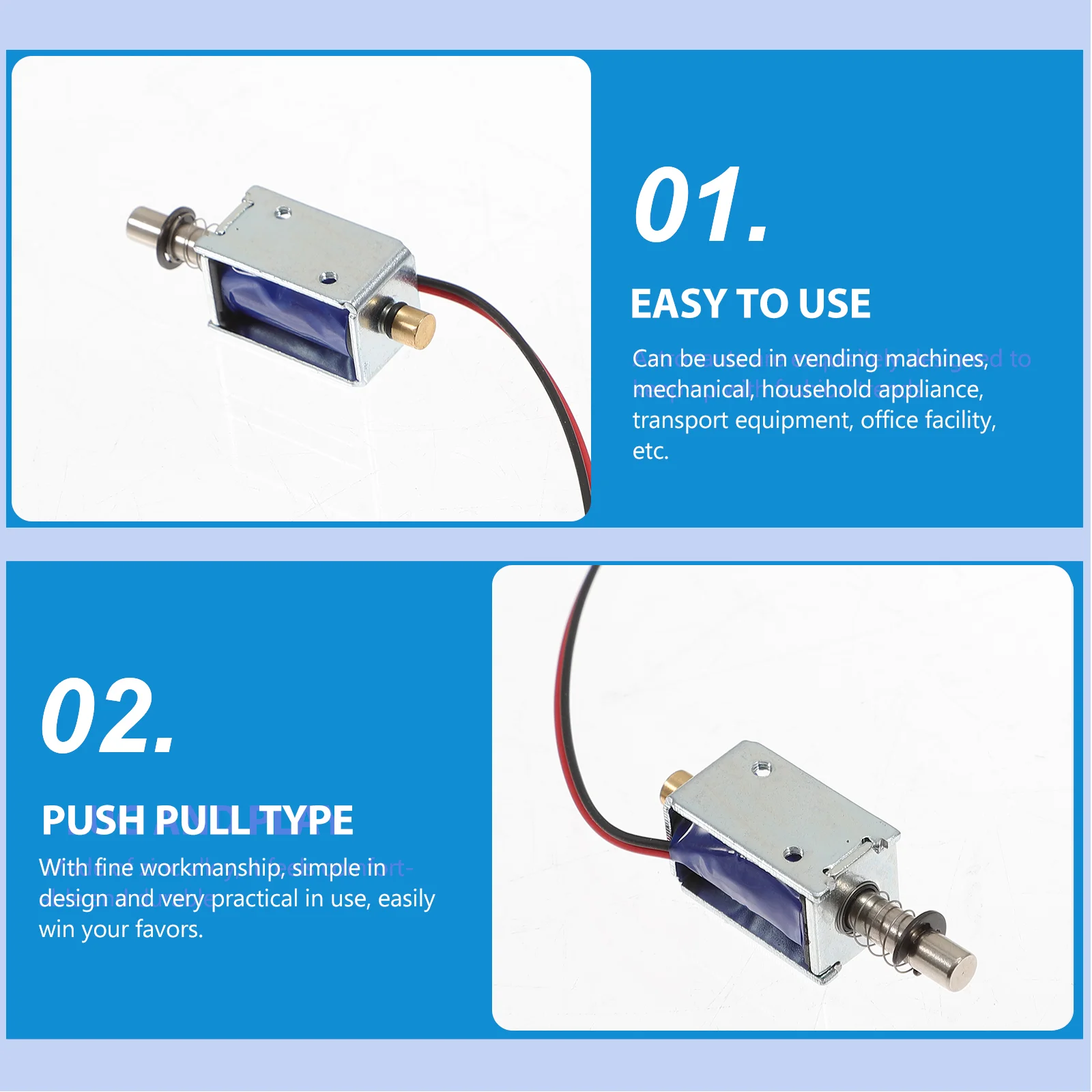 3 Pcs Push-pull Electromagnet Actuator Solenoid Mini Linear Magnetic Miniature Magnets Power Tool Type