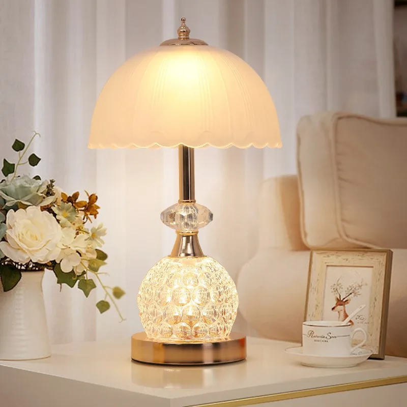 Luxury Nightstand Lamp Bedside Touch Control Dimmable Night Light Bedroom Decor LED Lamp Dormitory Dimmable Table Light