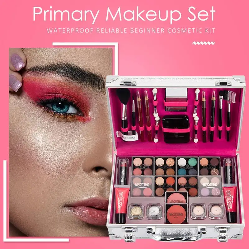 Full Professional Makeup Kit All In One Complete Makeup Box Makeup Case Eyeshadow/Lipgloss/Concealer Cosmetic box