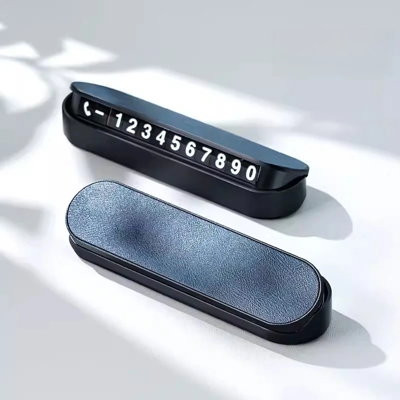 Premium Leather Luminous Temporary Parking Phone Number Plate for Car - New Version - view 4