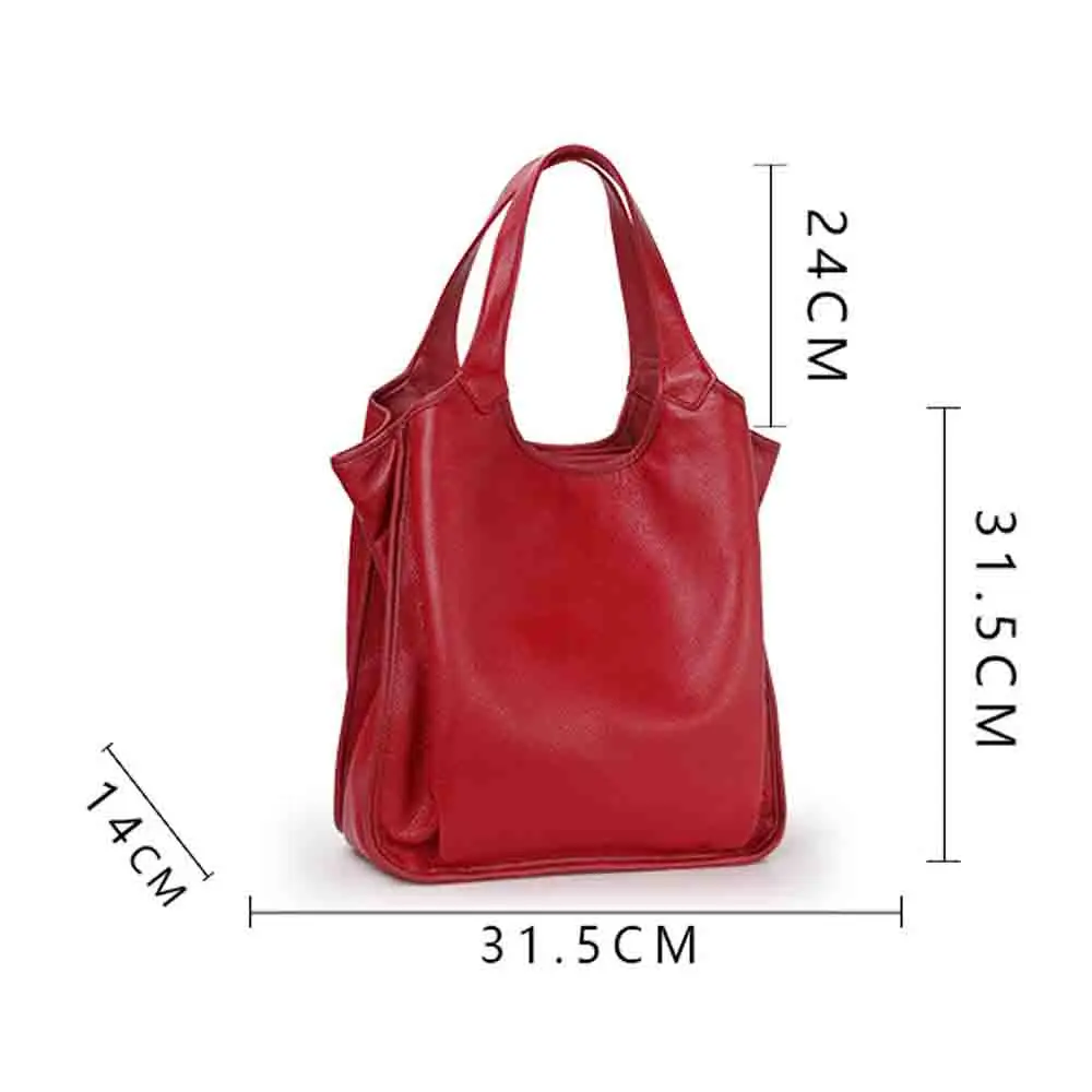 Motingsome Minimalism Style Women Genuine Leather Large Tote Luxury Cowhide Shopper Bag High Grade Ladies Daily Handbag 2023 New