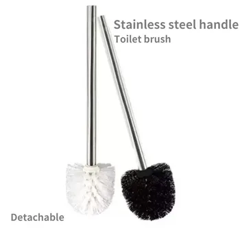 1/2pcs Japanese minimalist toilet brush | Stainless steel handle brush head premium bathroom cleaning tool 1