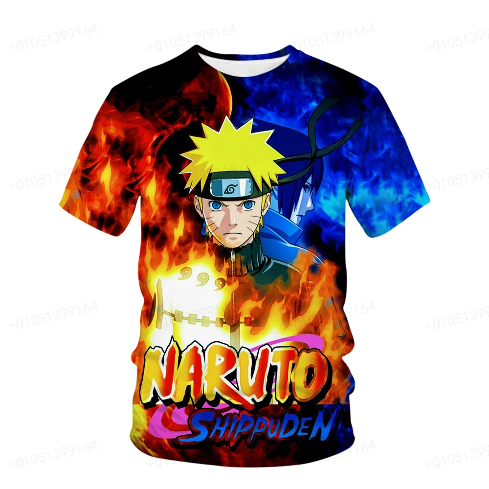Summer New Naruto Man T-Shirt Cartoon Japanese Anime Casual Short Sleeve children 3D Print cosplay T-Shirt Top Uchiba Weasel