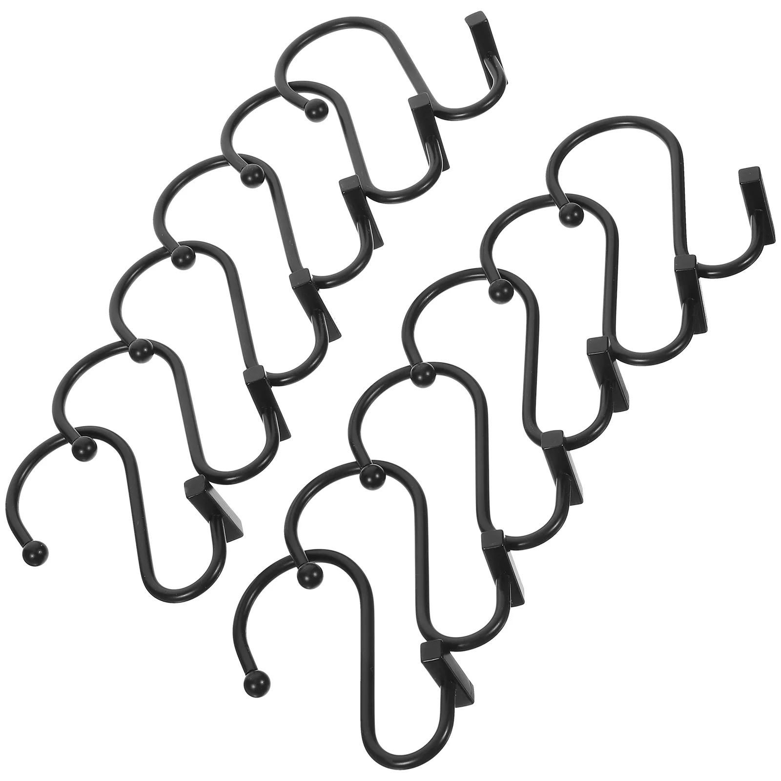 

12Pcs Stainless Steel Curtain Hooks Metal Lightweight Curtain Hangers for Shower Bathroom Bedroom Bathroom Hooks