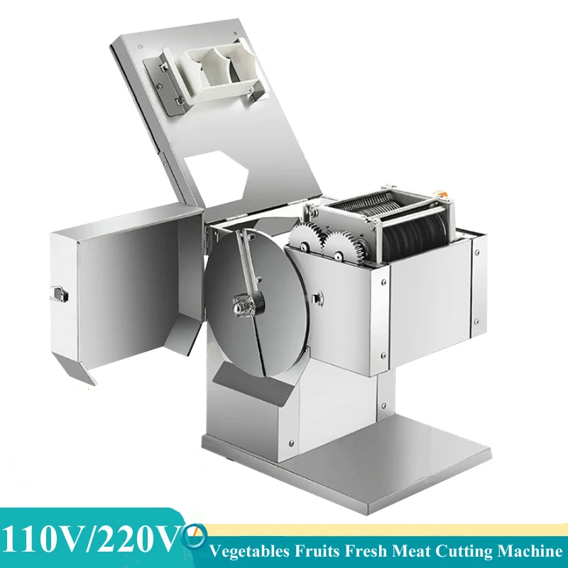 

Stainless Steel Meat Cutting Machine Commercial Electric Meat Slicer Multifunctional Vegetables Fruits Shredder Dicing Machine