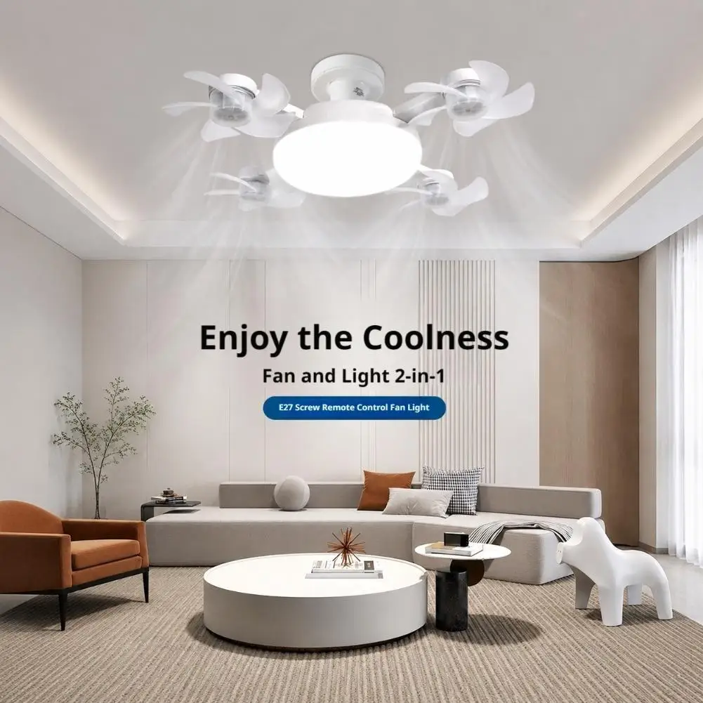Drone Fan Light 2in1 LED Ceiling Fan Lamp Ultra Quiet 30dB Full Spectrum CQS≥98 Stepless Dimmable Brushless DC Motor
