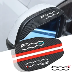 2Pcs car accessoires Awnings Shelters Rearview Mirror Rain Cover Carbon Fiber Side For FIAT 500 500E 500L 500C 500S 500X