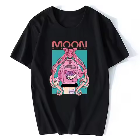 Streetwear Sailor Girl Tsukino Usagi Funny Anime Tshirt Summer Casual Short Sleeve T Shirt Manga Tee
