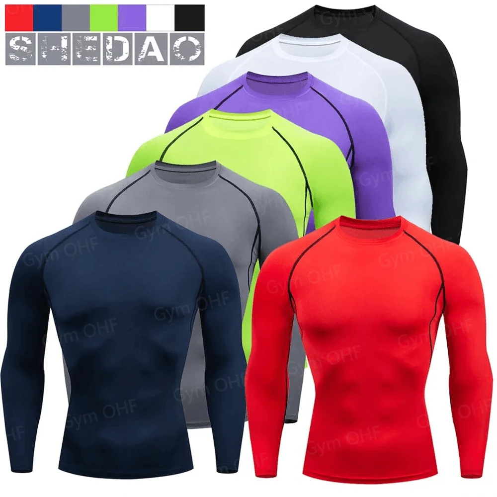 New Men's Short Sleeved T-shirt Compressed Quick Drying Breathable Training Tees Fitness Jujitsu Rashguard Top Gym Sport Shirts