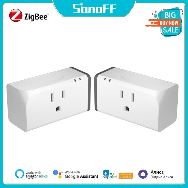 1-5PCS SONOFF S31 Lite US Smart Zigbee Socket Plug Voice Remote Control Smart Home Switch Works With Alexa SmartThings Hub