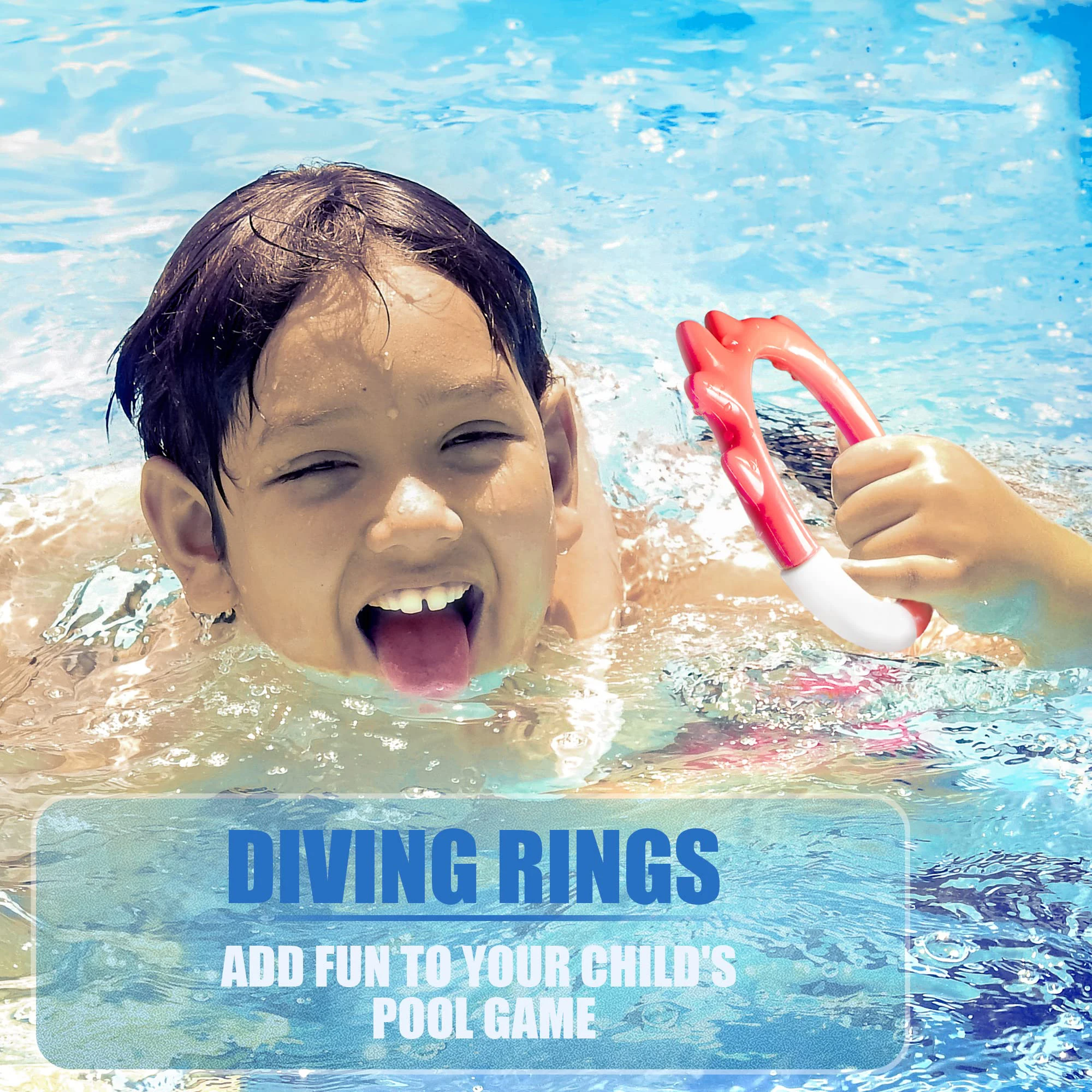4Pcs Diving Ring Set Colorful Fish Shape Dive Rings Pool Toys Swimming Training Accessories for Toddlers Boys Girls Teens Adult