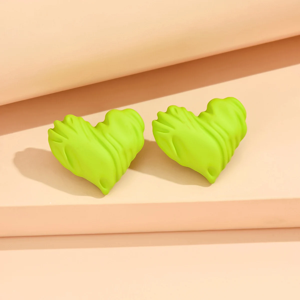 Bohemia Vintage Irregular Lava Textured Heart Large Earrings for Women European American Personality Exquisite Fashion Jewelry - view 3
