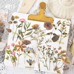 Flowers Sticker 40pcs/Pack Fresh Flower Plant Transparent Waterproof daisy hand account Decoration diy Scrapbooking material