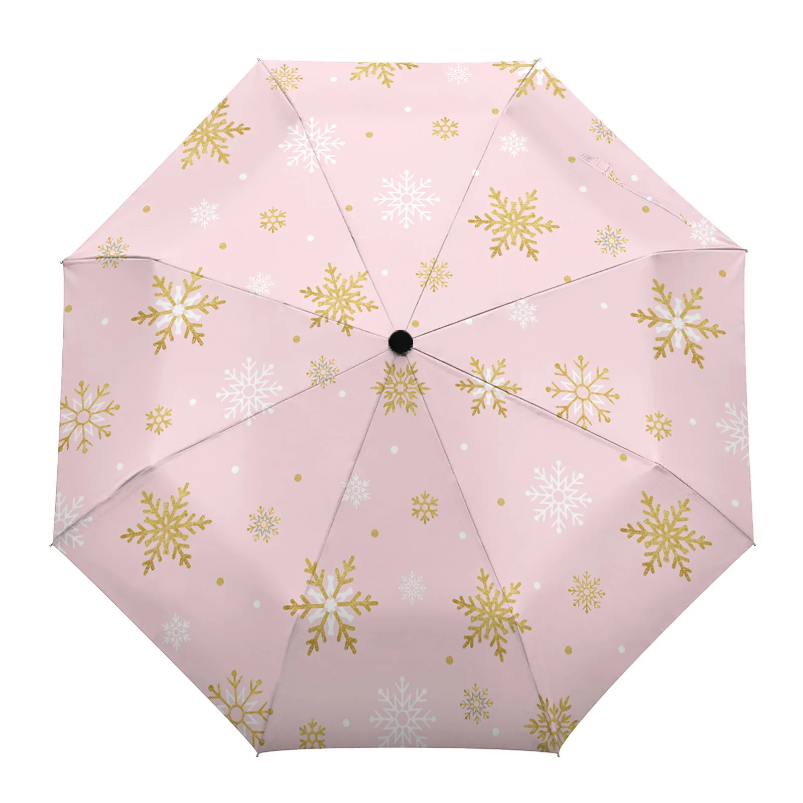 

Рождественский зимний розовый зонт для улицы с принтом снежинки для женщин полностью автоматический женский зонт для пляжа