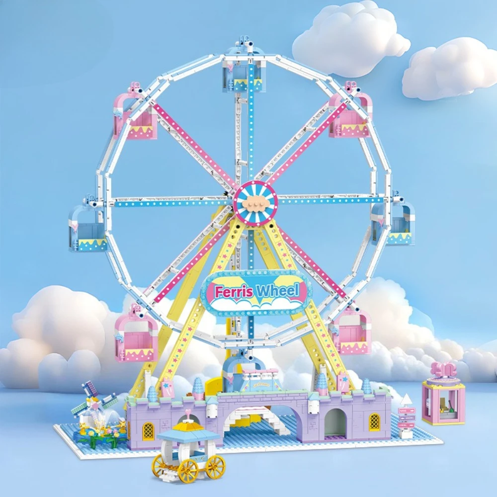 MOC Amusement Park Ferris Wheel Building Blocks Set Brain Exercise Playground Funny DIY Toys For Children Birthday Holiday Gifts