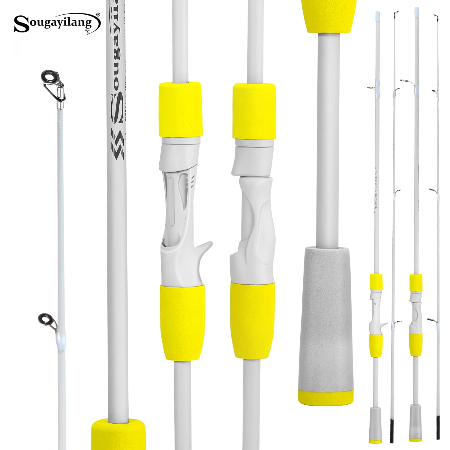 

Sougayilang Spinning/Casting Fishing Rod High Carbon Material Anti Winding Guide Ring 6-12lb Line Wt. M Ultralight Lure Pole