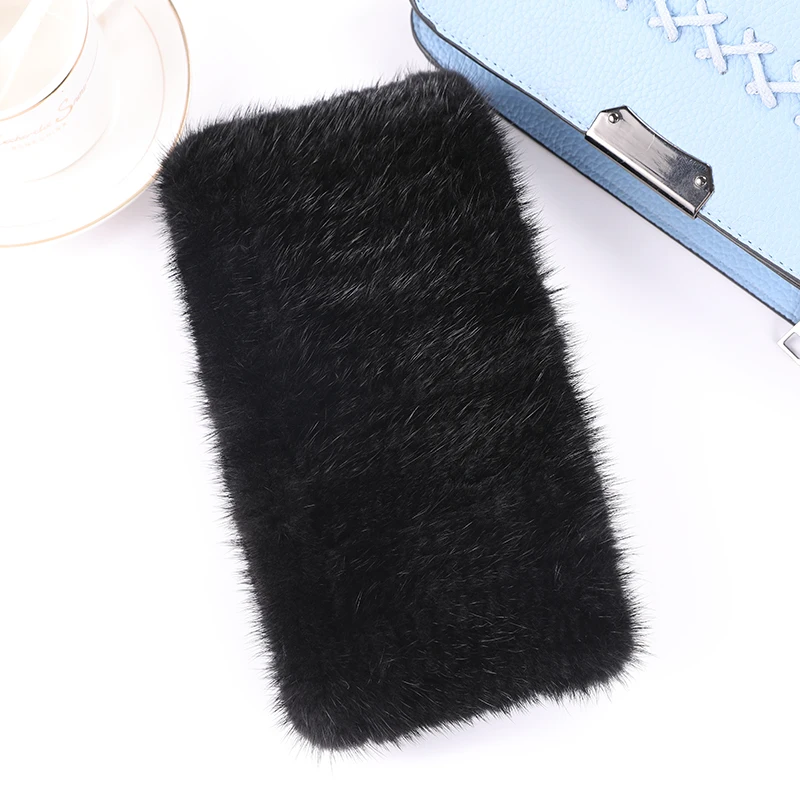 2024 Ladies Winter Luxury Real Fur Headband Women Trendy Knitted Mink Fur Headbands Genuine Mink Neck Warmer For Girls