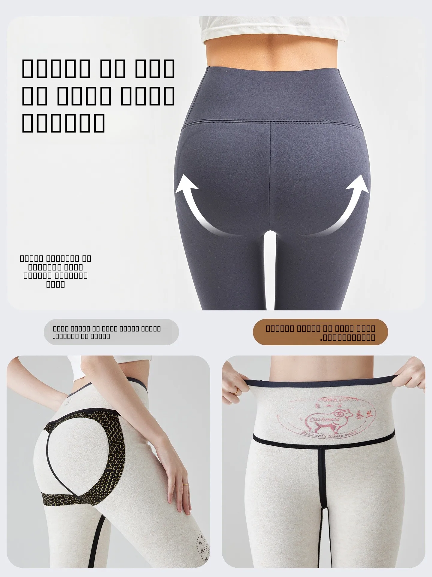 Cintura alta Camere Ark Calças Femininas Outono Inverno Thiened Fce Forrado Calças de Yoga Calças de Camada Base Quente Casual Nove Poi...