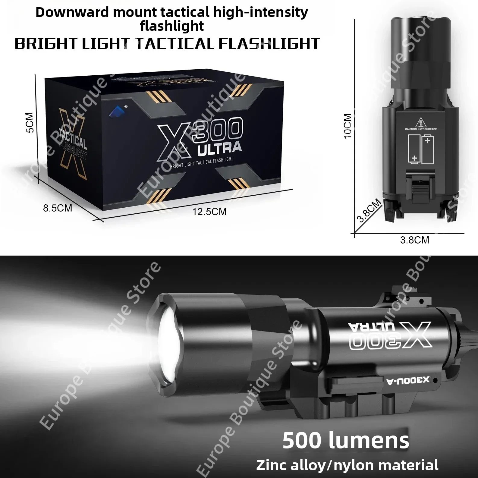 X300 Series Lighting Component 2026 Alloy: X300U X300 Ultra X300U‑A,500LM Strobe Torch for Hobby Model Builds