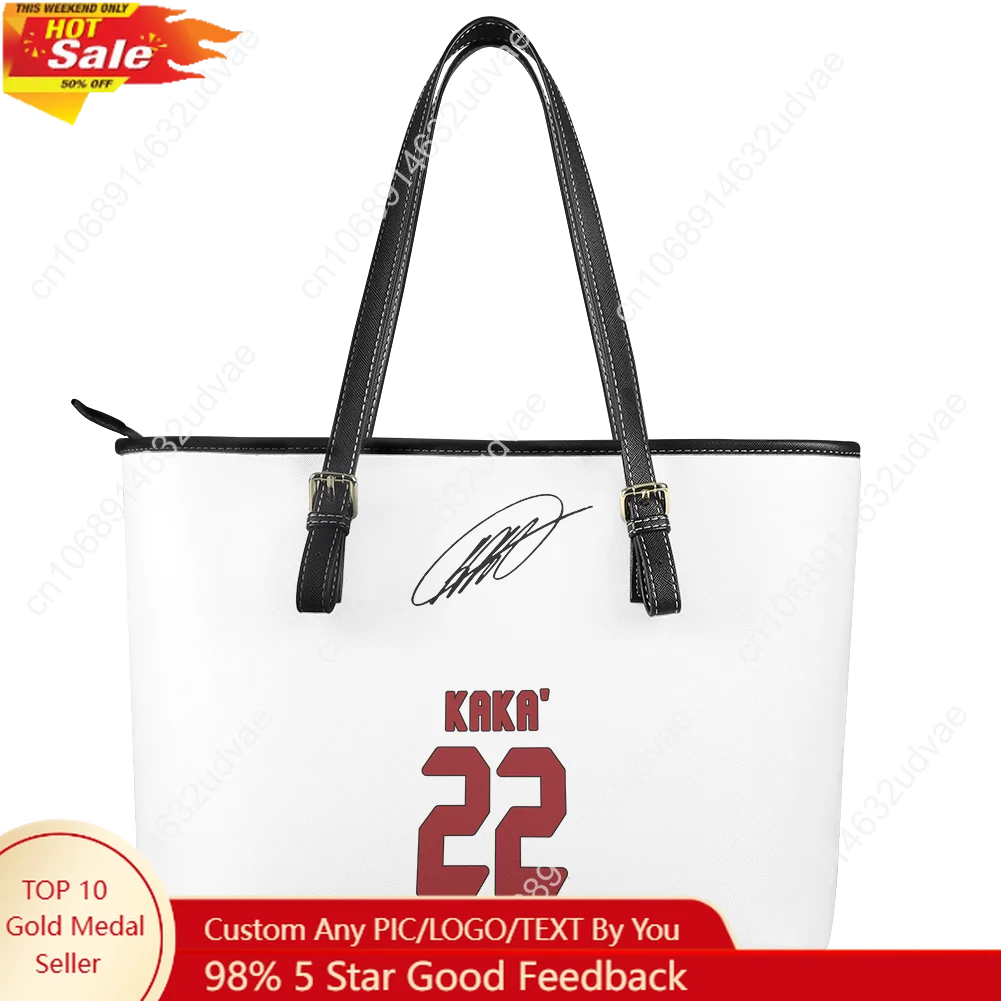 

Kaka No.22 Tote Bag Purse Womens Mens High Quality Personalized Text Image PU Leather Brazil Soccer Star Handbag Gift Bags