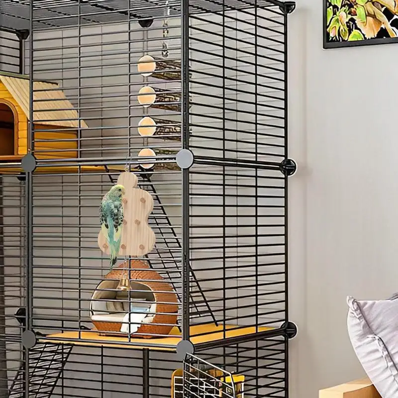 

Игрушки для попугаев для больших птиц, многофункциональные игрушки-головоломки для попугаев, жевательный блок, игра для занятий маленькими животными, компактная игровая площадка для птиц