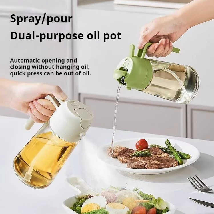 

600ml spray bottle for both spraying and pouring, kitchen spray bottle,household press type spray and pouring integrated oil pot