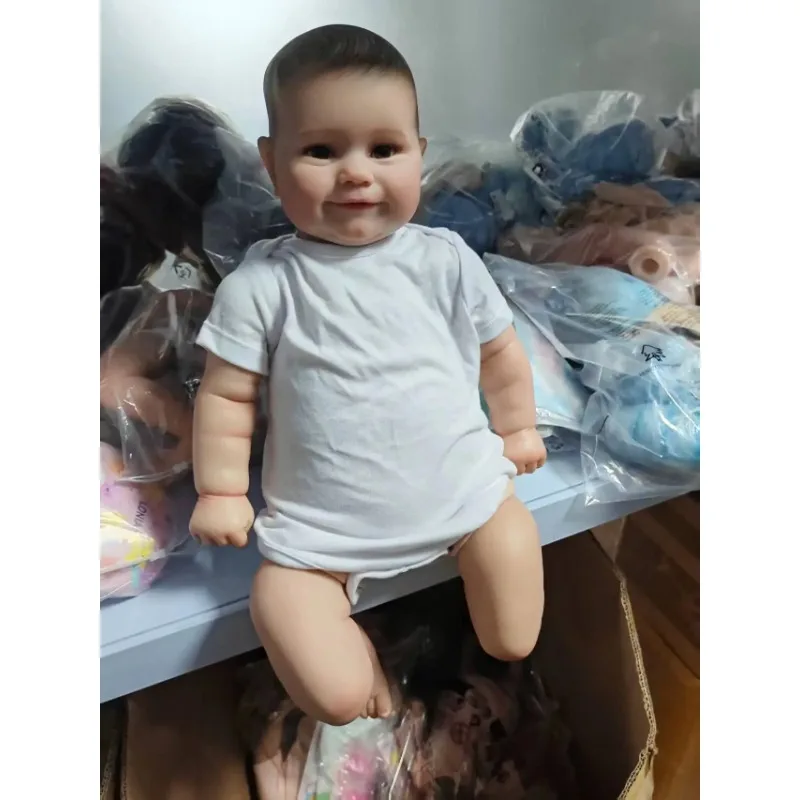 دمية أطفال تولد من جديد مقاس 50/60 سم مادي مع شعر مطلي عالي الجودة مصنوع يدويًا #2