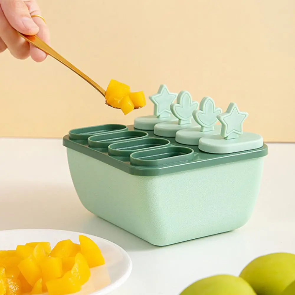 Durable Reusable Popsicle Mold with Lid Food Grade Popsicle Mold Cube Tray with Stick Easy To Clean Frozen Ice Box Summer Season