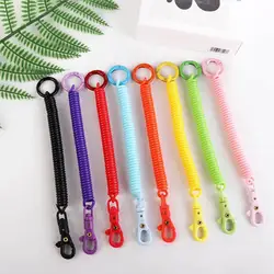 Coil Springs Keychain Stretchy Spiral Spring Coil Retractable Coil Springs Keychain With Metal Clasp Key Chain Holder Lanyard