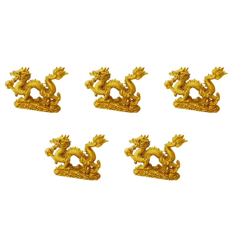 

AB42-5X Chinese Zodiac Golden Dragon Statue Animal Decoration Home Decoration