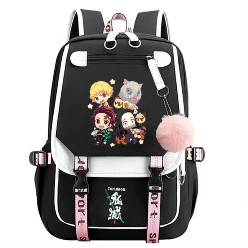 Anime Kamado Nezuko Demon Slayer Cosplay Unisex Students School Bag Backpack Cartoon Bookbag Laptop Travel Rucksack Outdoor Bag