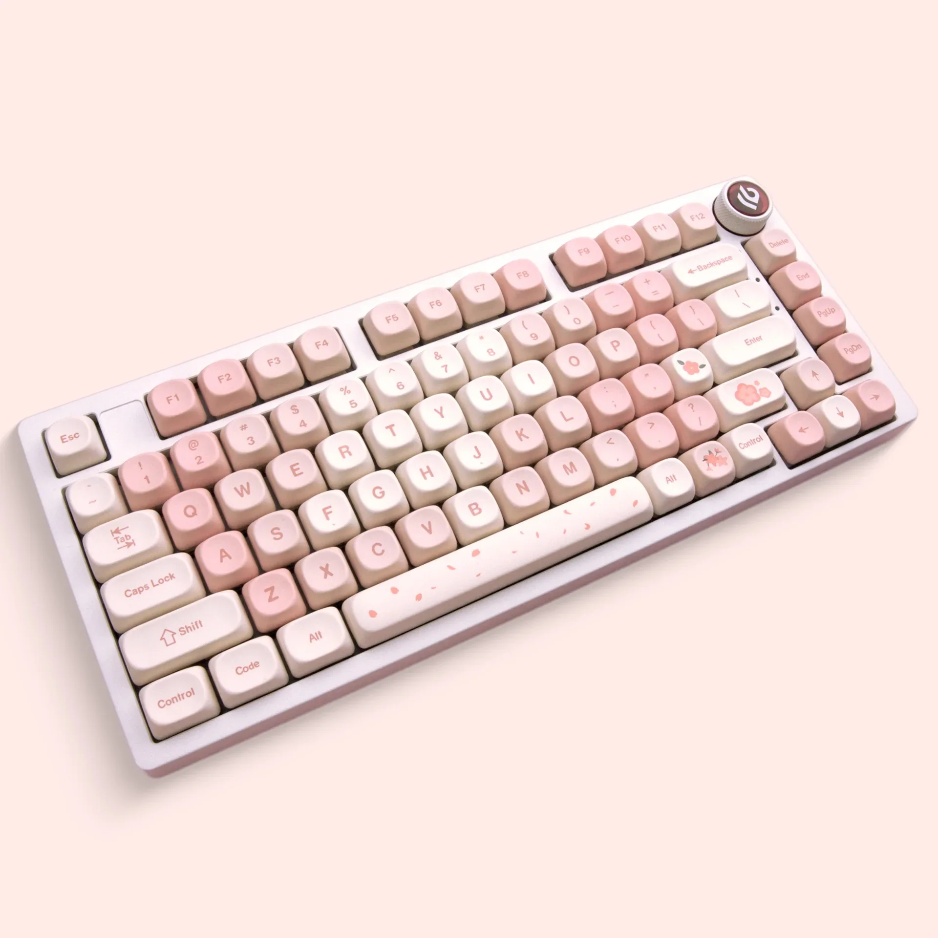 Cherry blossom powder theme small full set of keycaps PTB five-sided hot sublimation XDA height 142 keys cute style girl