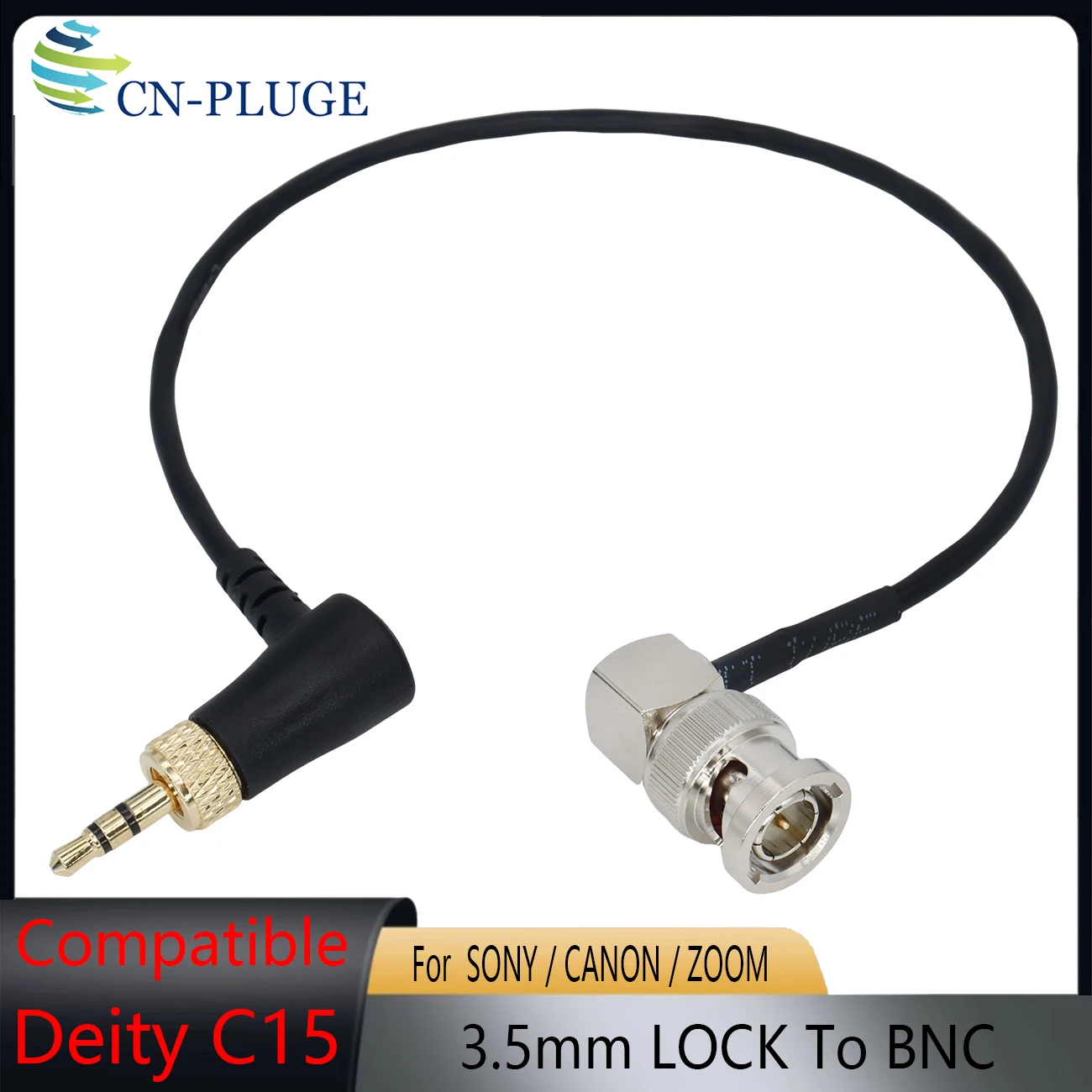 For DEITY C15 3.5mm TRS Lock to BNC Timecode Cable for SONY CineAlta Venice/Canon C300 C500/Zaxcom/ZOOM F8, Ursa Mini/PYXIS 6k