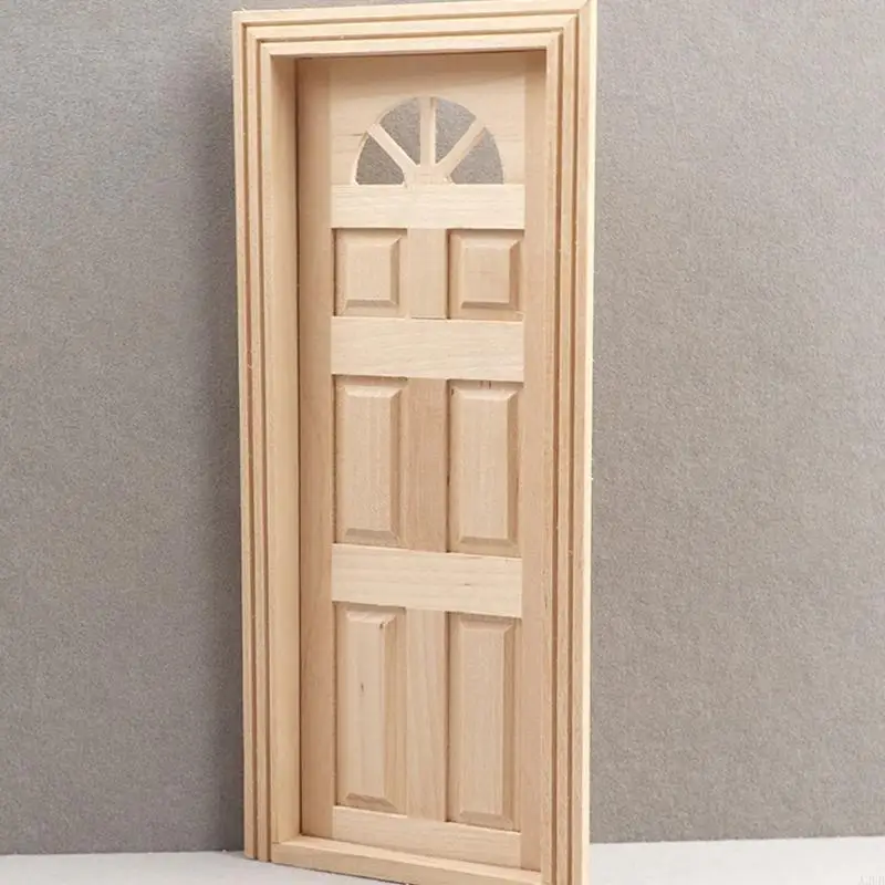 

Antique Miniature Door With Embossed Pattern Farmhouse Styles Unpainted Door 1/12 Doll House Scene Decoration A2UB