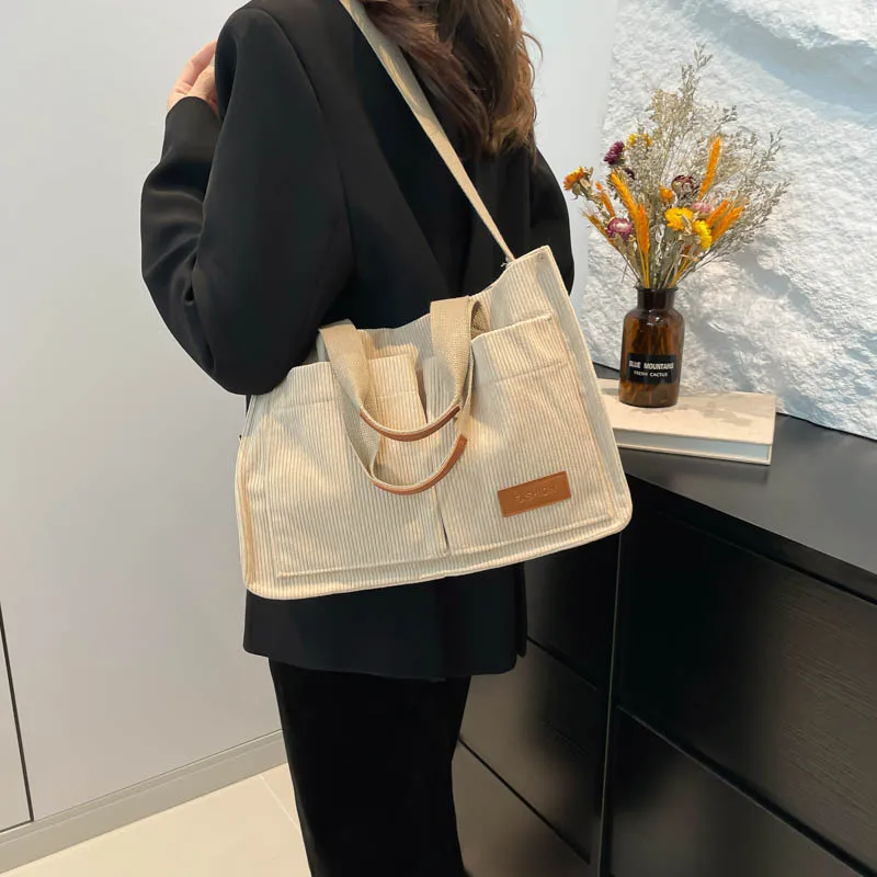 

Women's Shoulder Bag, Hand Bags Corduroy Wallet Portable Tote Handbags Crossbody Bags Top-Handle Bags for Casual Dressing Up