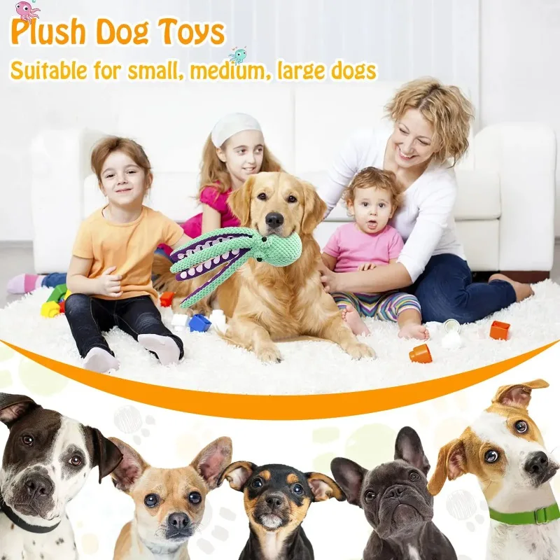 Plush Octopus Squeaky Dog Toy 2
