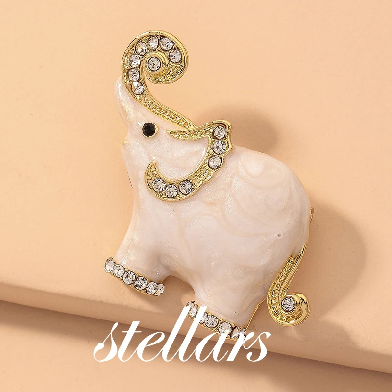 

Cute Cartoon Elephant Brooch Clothing Accessory Rhinestone Elephant Small Pin Fashionable Lapel Pin for Jackets