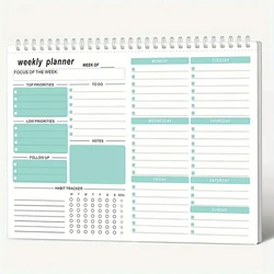 1pc Weekly Goals Schedule Planner To Do List Notebook Calendars Organize